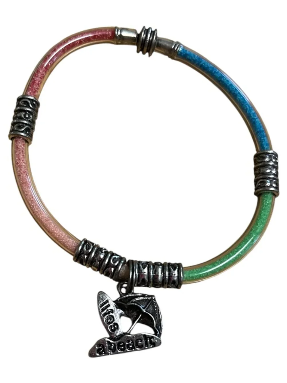 Fun Assorted Colorful Rainbow and Tie Dye Children's Bangles and Bracelets 5 pcs